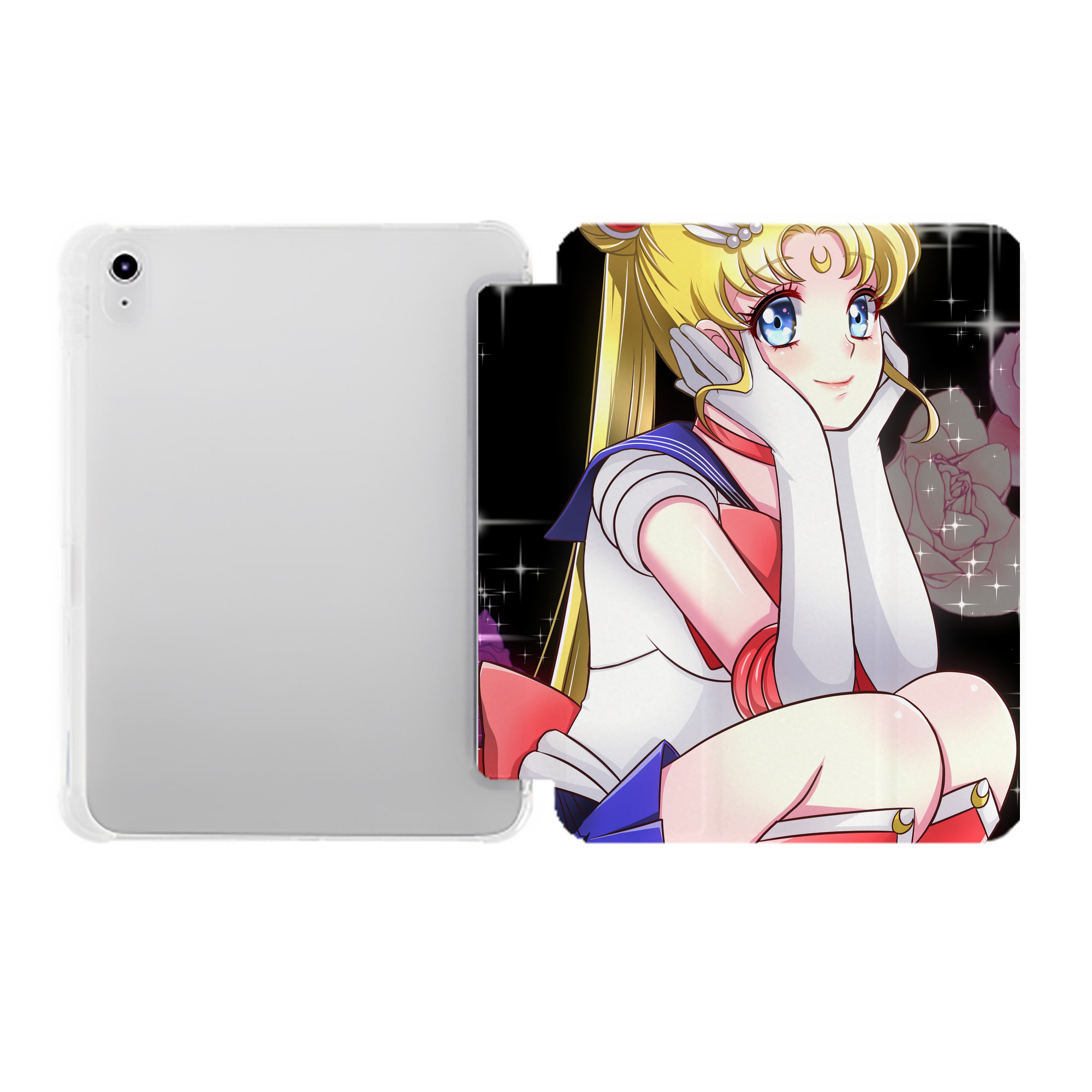 （画像用） 美少女戦士セーラームーン Sailor Moon IPad ケース ペン収納付き 三つ折りスタンド PUレザー×シリコン 対応機種9.5/10.5/10.9インチ